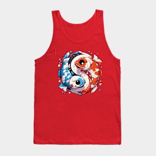 Koi Fish Forming Yin and Yang Tank Top